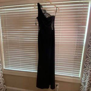 long black dress w/ lace on the back